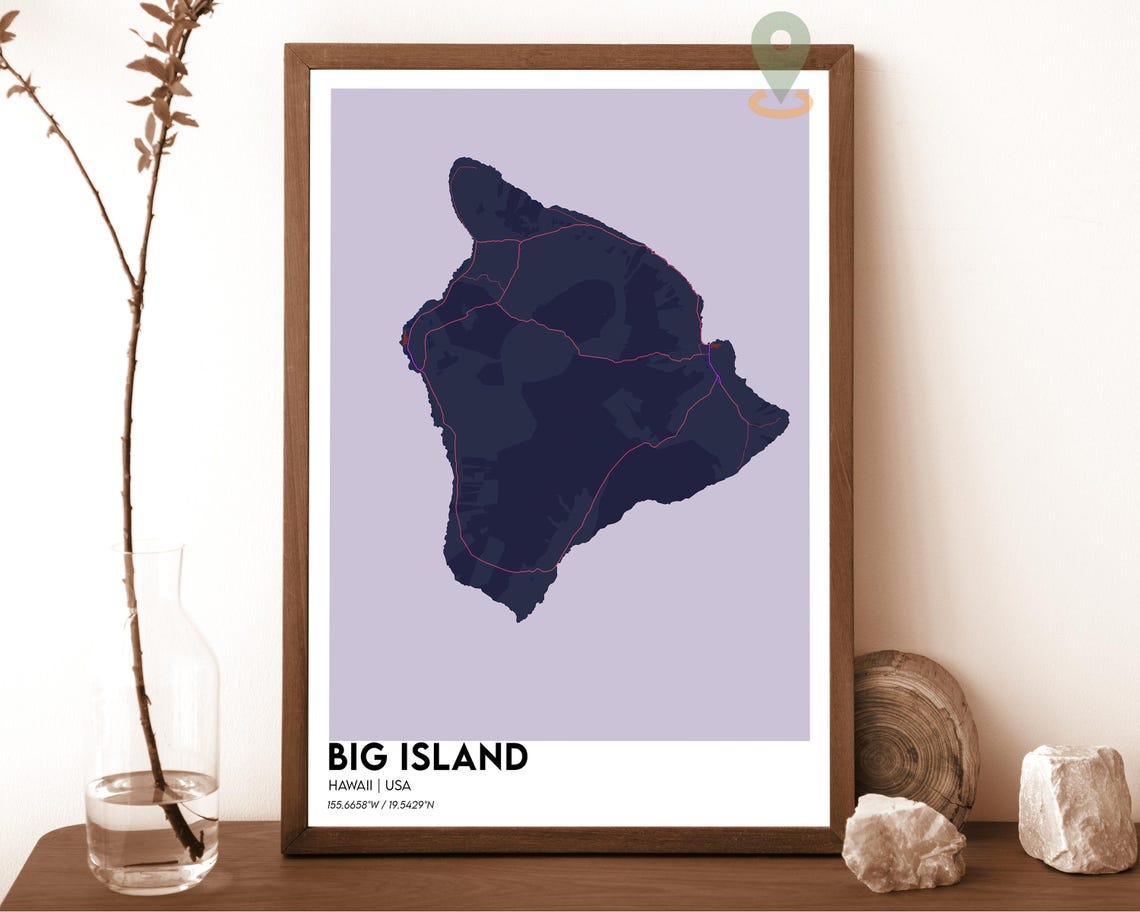 Big Island Map Big Island Map Print Big Island Wall Art Big Island Travel Poster Big Island Poster Big Island Photo Big Island Hawaii - Image 3
