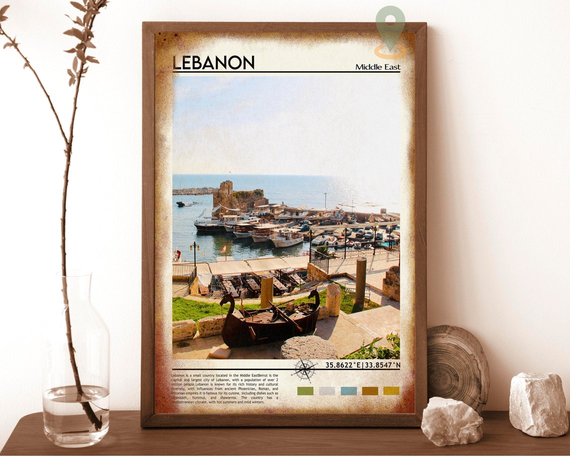 Lebanon Middle East Historic Harbor Castle View Travel Poster - Image 6
