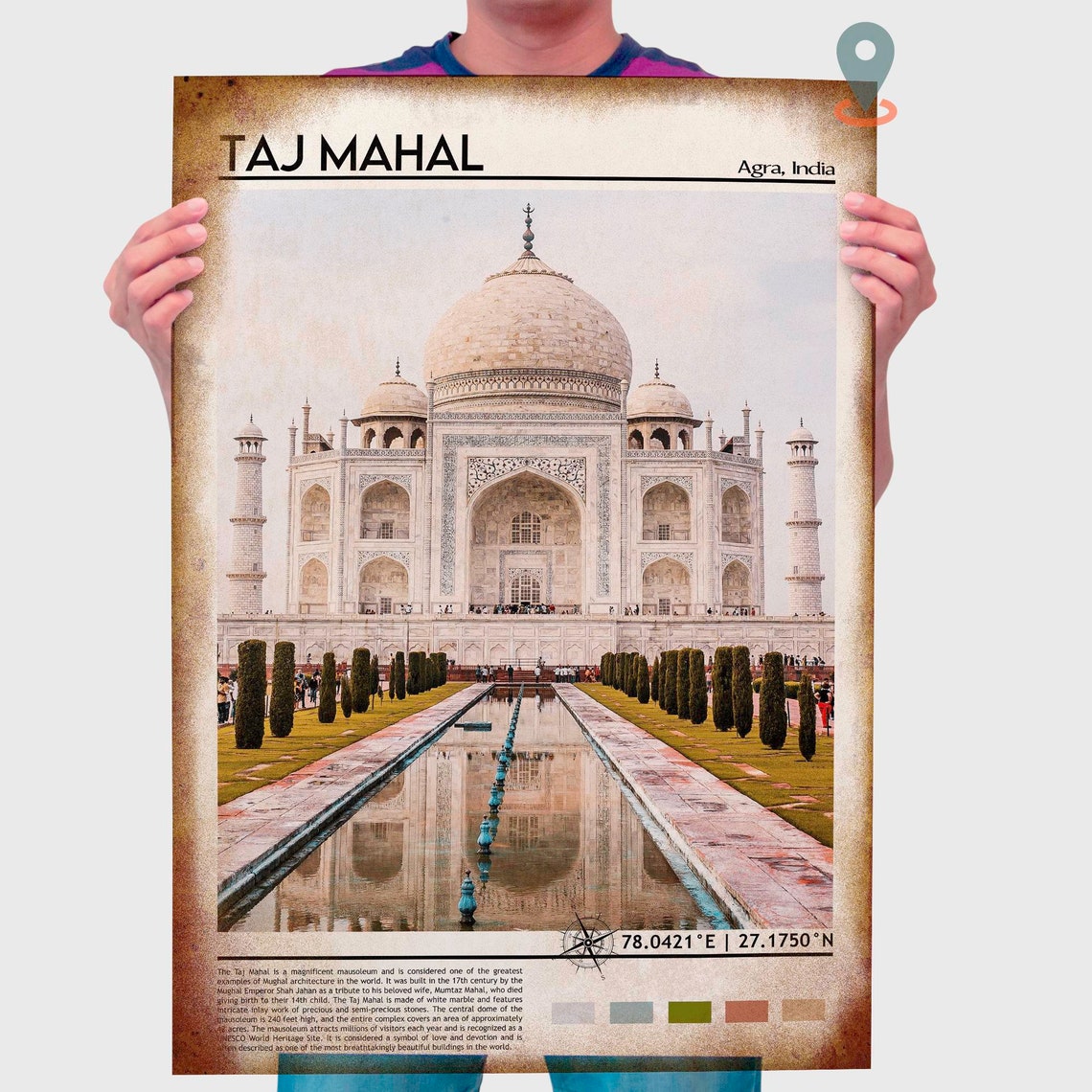 Taj Mahal Print Taj Mahal Art Taj Mahal Poster Taj Mahal Photo Taj Mahal Poster Print Taj Mahal Painting Uttar Pradesh Poster India - Image 3