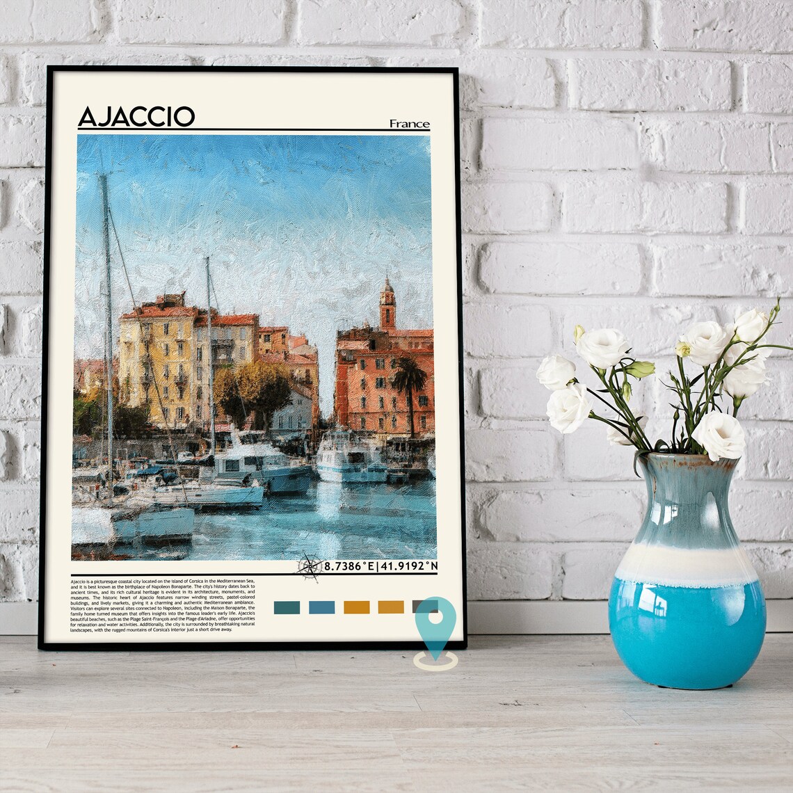 Ajaccio France Harbor Sailboats Photo Mediterranean Travel Wall Art - Image 3