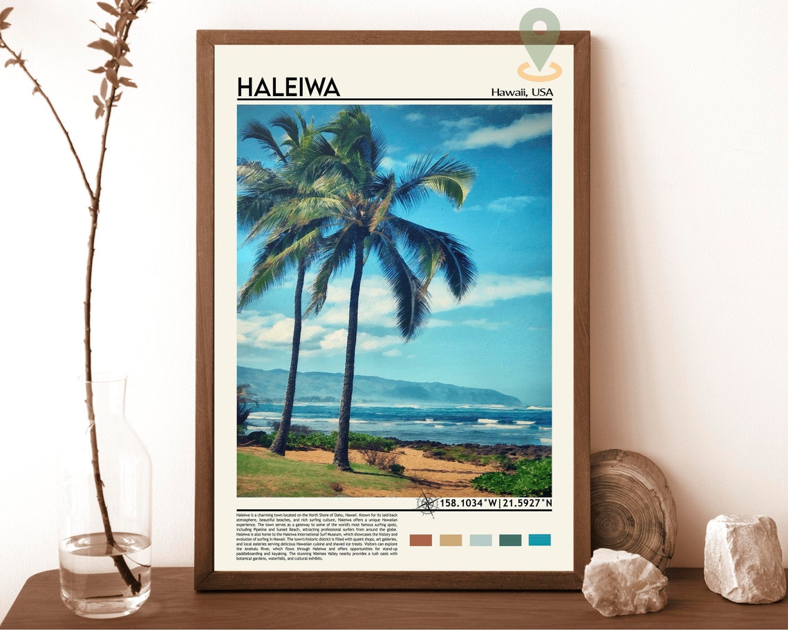 Haleiwa Print Haleiwa Poster Haleiwa Wall Art Haleiwa Travel Haleiwa Art Print Haleiwa Artwork Haleiwa Photo Haleiwa Hawaii Print