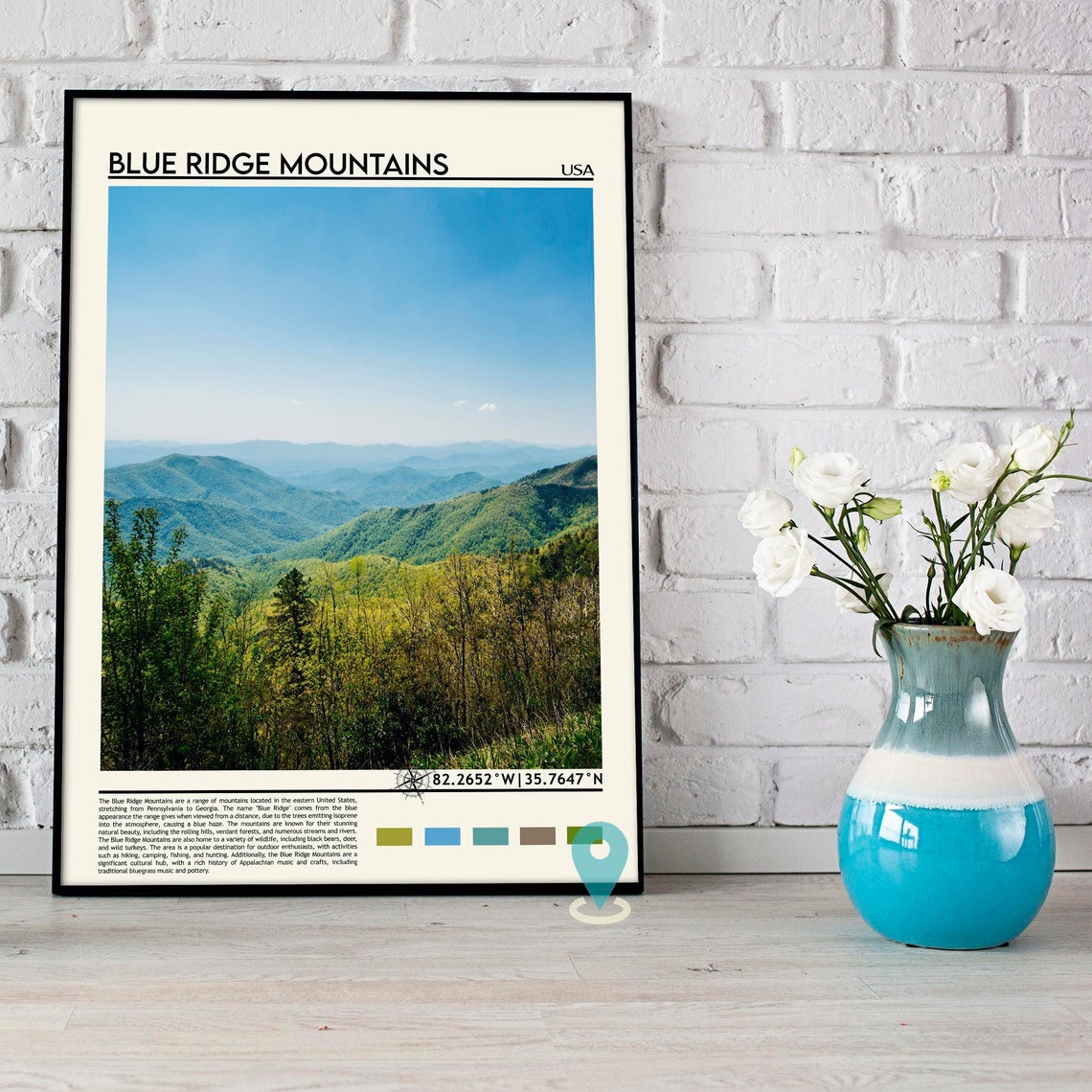 Blue Ridge Mountains USA Layered Peaks Photo Nature Travel Wall Art - Image 5