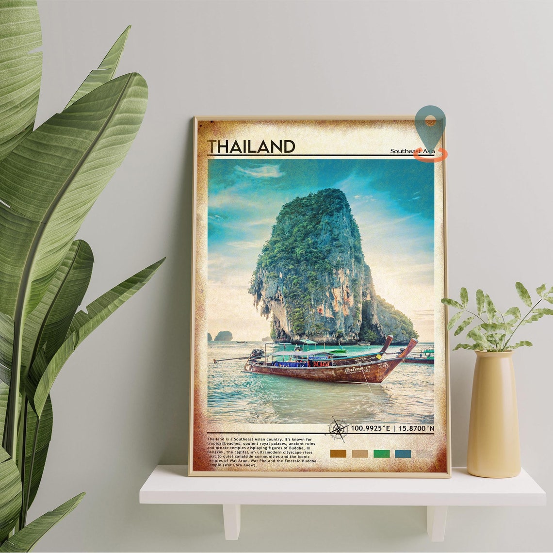Thailand Print Vintage Poster Thailand Wall Art Thailand Poster Thailand Photo Thailand Poster Print Thailand Poster - Image 2