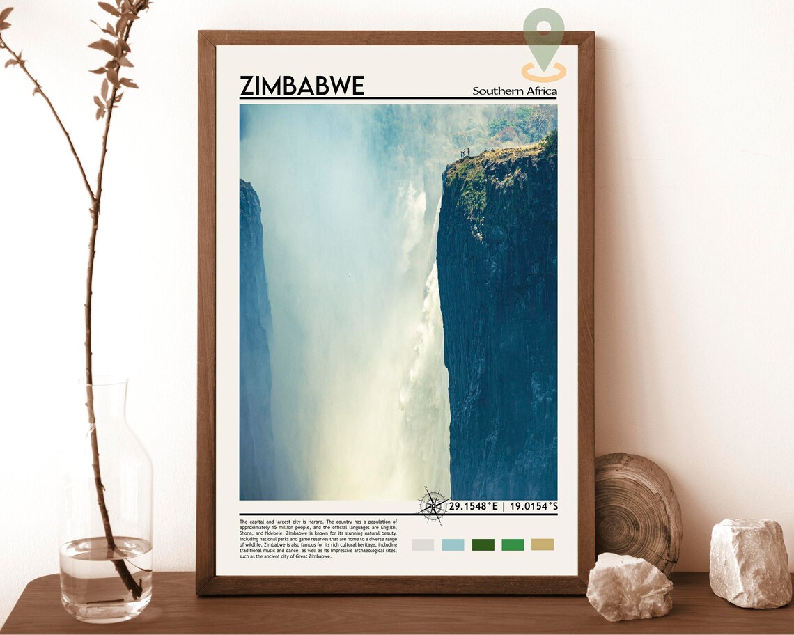 Zimbabwe Print Zimbabwe Photo Zimbabwe Poster Zimbabwe Painting Zimbabwe Artwork Zimbabwe City Harare Poster Zimbabwe Wall Art