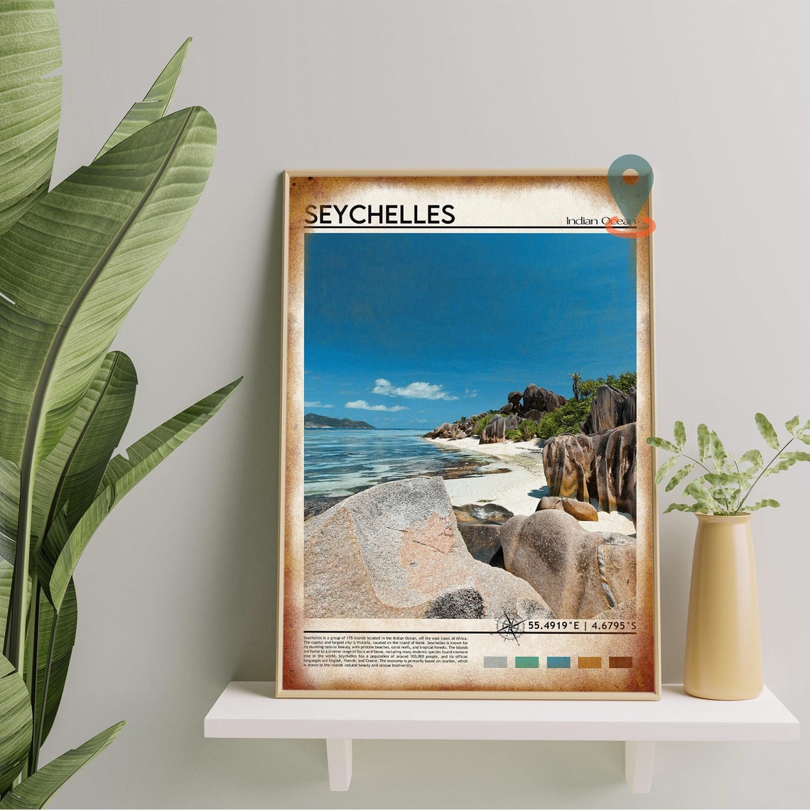 Seychelles Indian Ocean Granite Boulder Tropical Beach Poster - Image 5