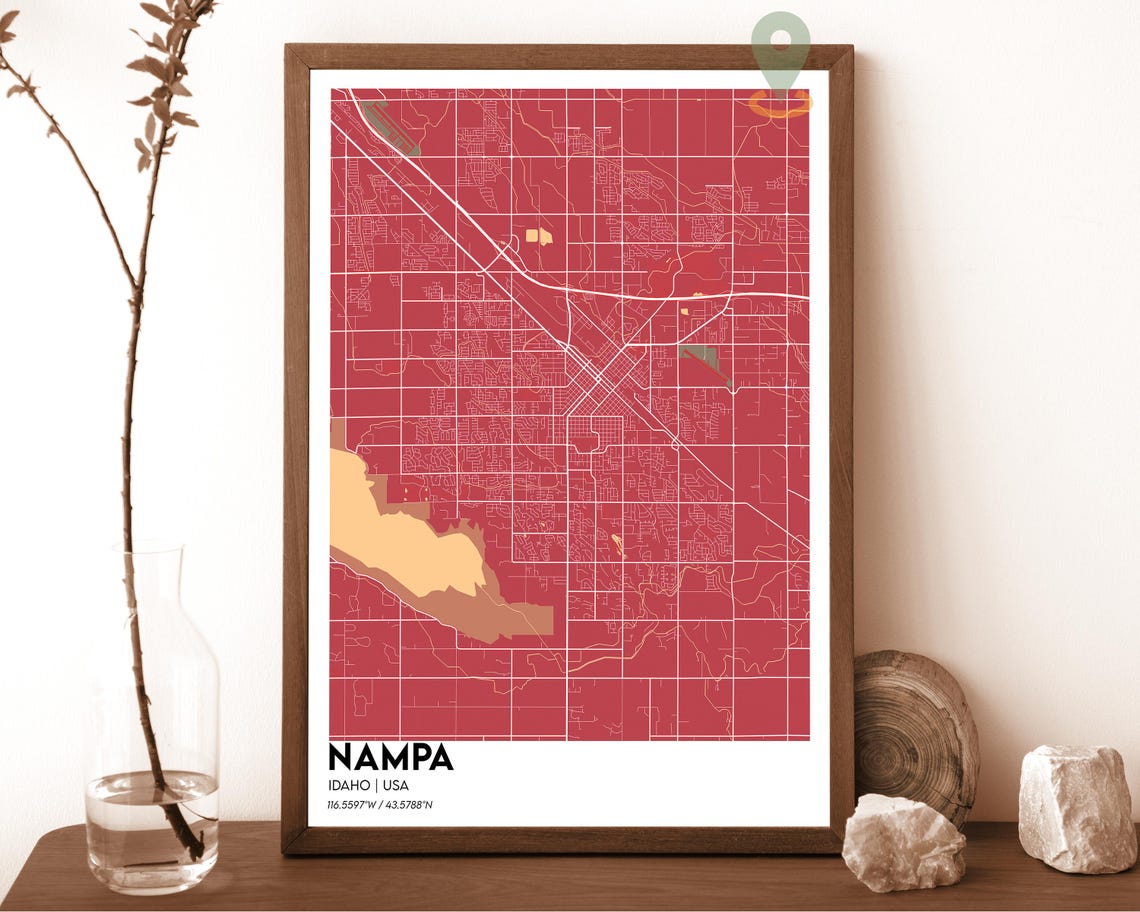 Nampa Map Nampa Map Print Nampa Wall Art Nampa Travel Poster Nampa Poster Nampa Photo Nampa City Map Nampa Idaho Poster - Image 3