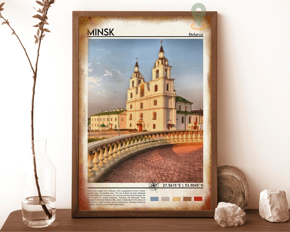 Minsk Print Minsk Poster Minsk Wall Art Minsk Travel Minsk Art Print Minsk Artwork Minsk Photo Minsk Belarus Print Minsk Skyline Art - Image 6