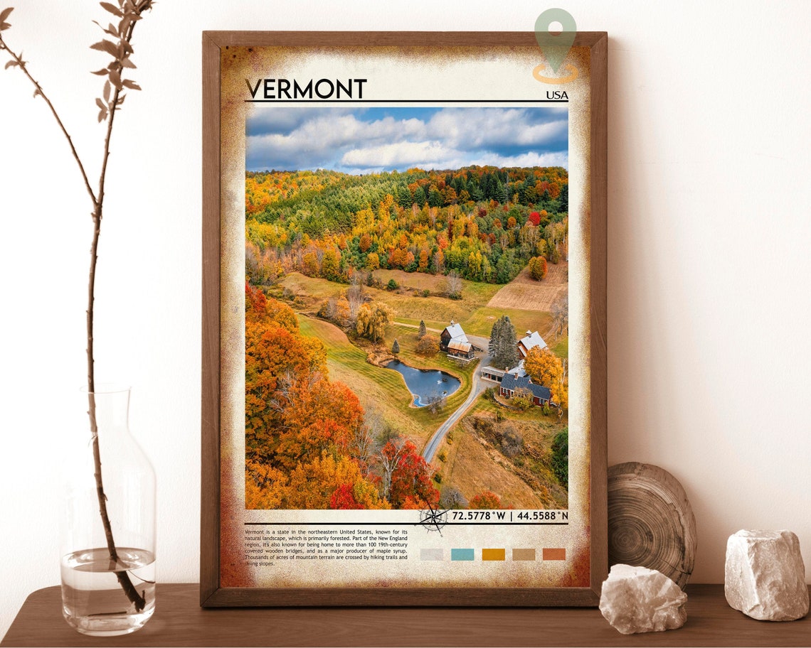 Vermont Print Vermont Art Vermont Photo Vermont Poster Print Vermont Painting Burlington Poster Vermont Art Work Vermont Gift - Image 6