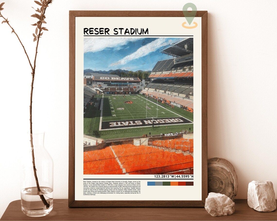 Reser Stadium Oregon State Beavers Football Arena Photo Travel Poster