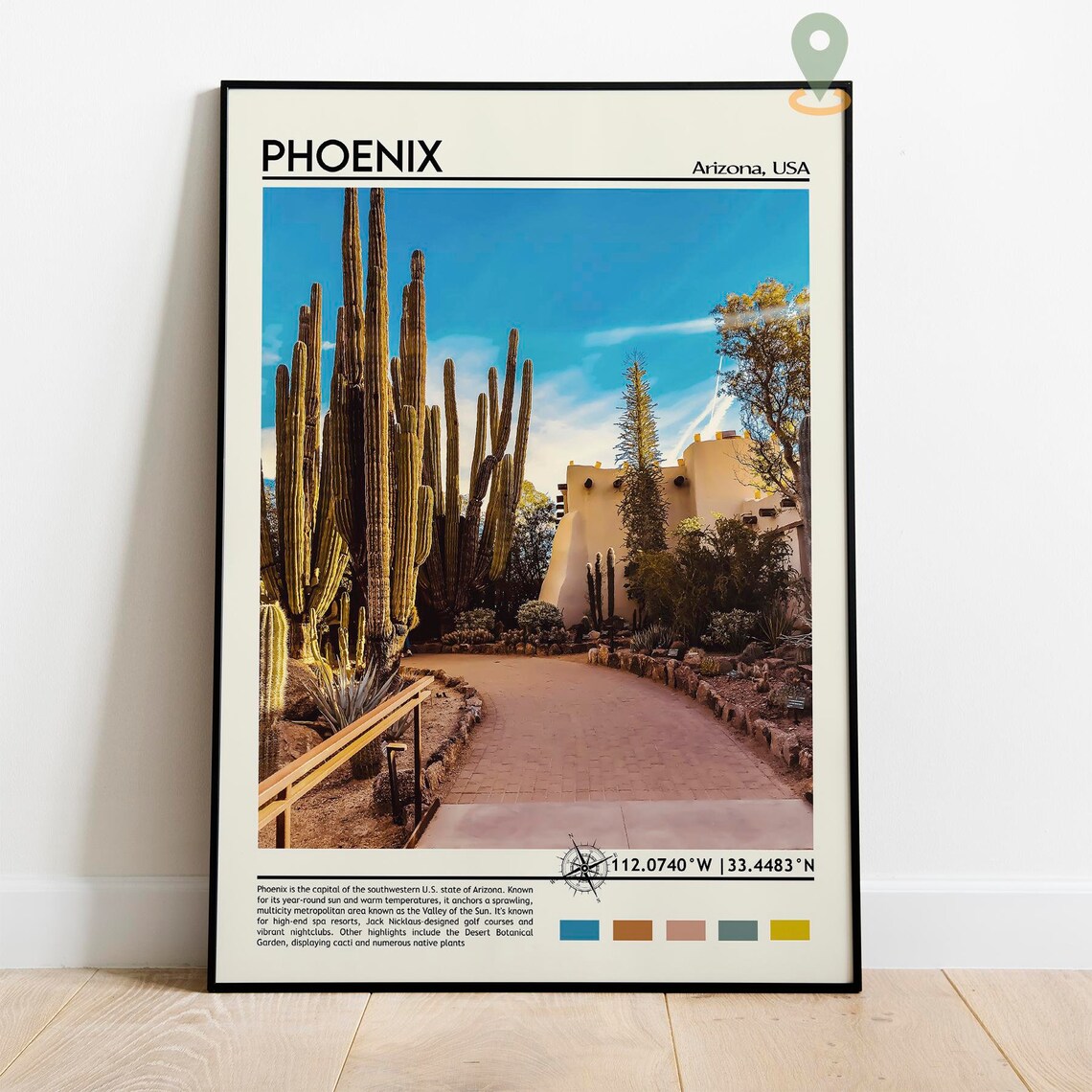 Phoenix Arizona Desert Botanical Garden Saguaro Cactus Travel Poster - Image 2