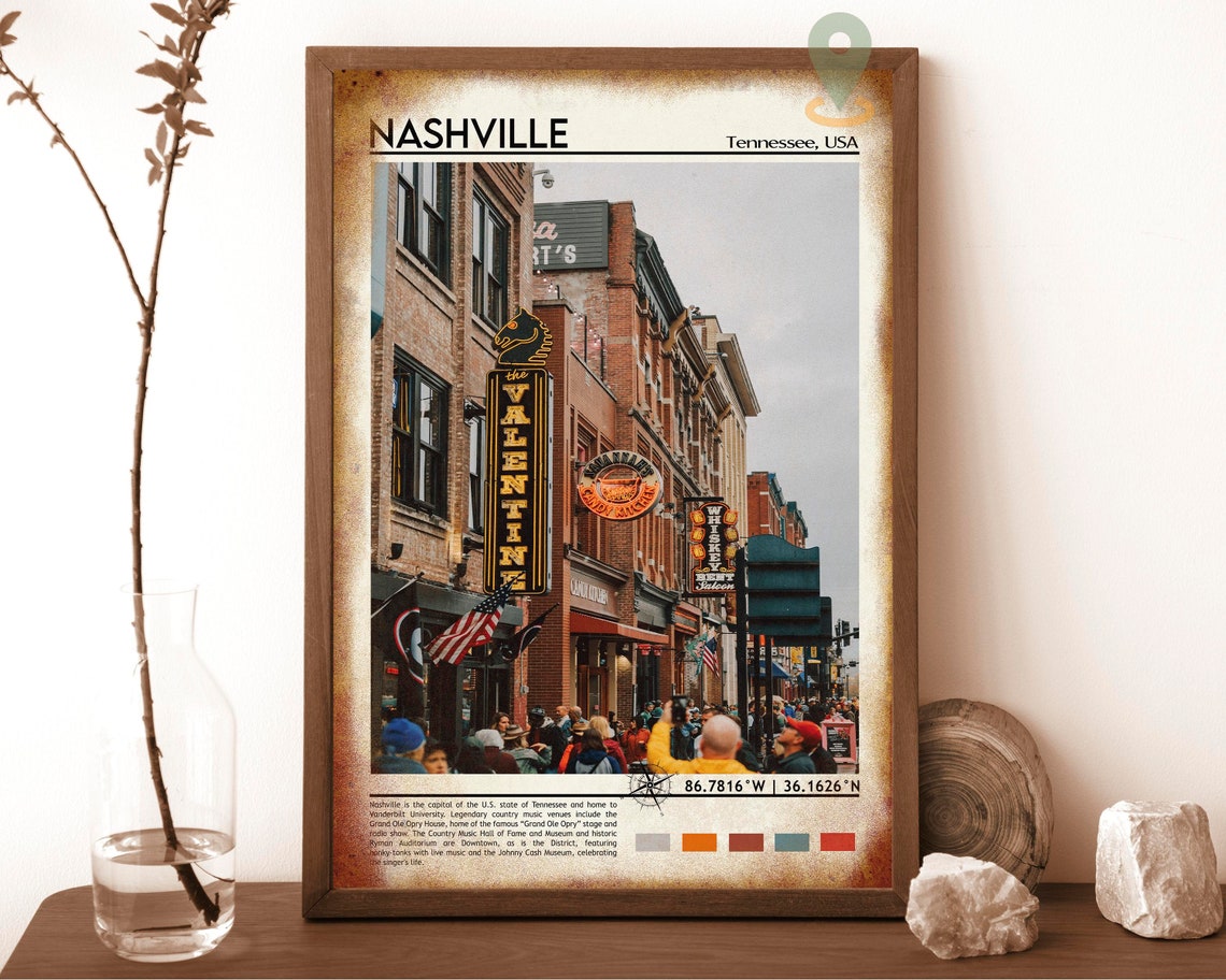 Nashville Print Nashville Art Nashville Poster Nashville Photo Nashville Poster Print Nashville Painting Tennessee Travel Poster - Image 6