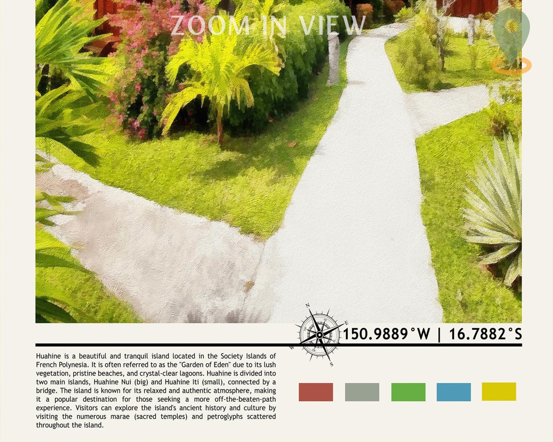 Huahine Print Huahine Photo Huahine Poster Huahine Painting Huahine Artwork Huahine City French Polynesia Poster Huahine Travel Gift - Image 5