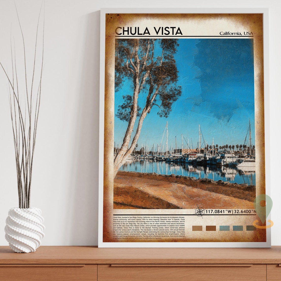Chula Vista Print Chula Vista Poster Chula Vista Wall Art Chula Vista Travel Print Chula Vista Art Print San Diego Print Chula Vista - Image 5