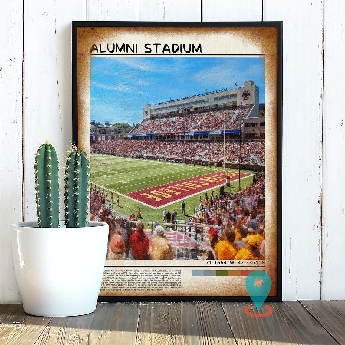 Boston College Alumni Stadium Eagles Football Game Day Poster - Image 2