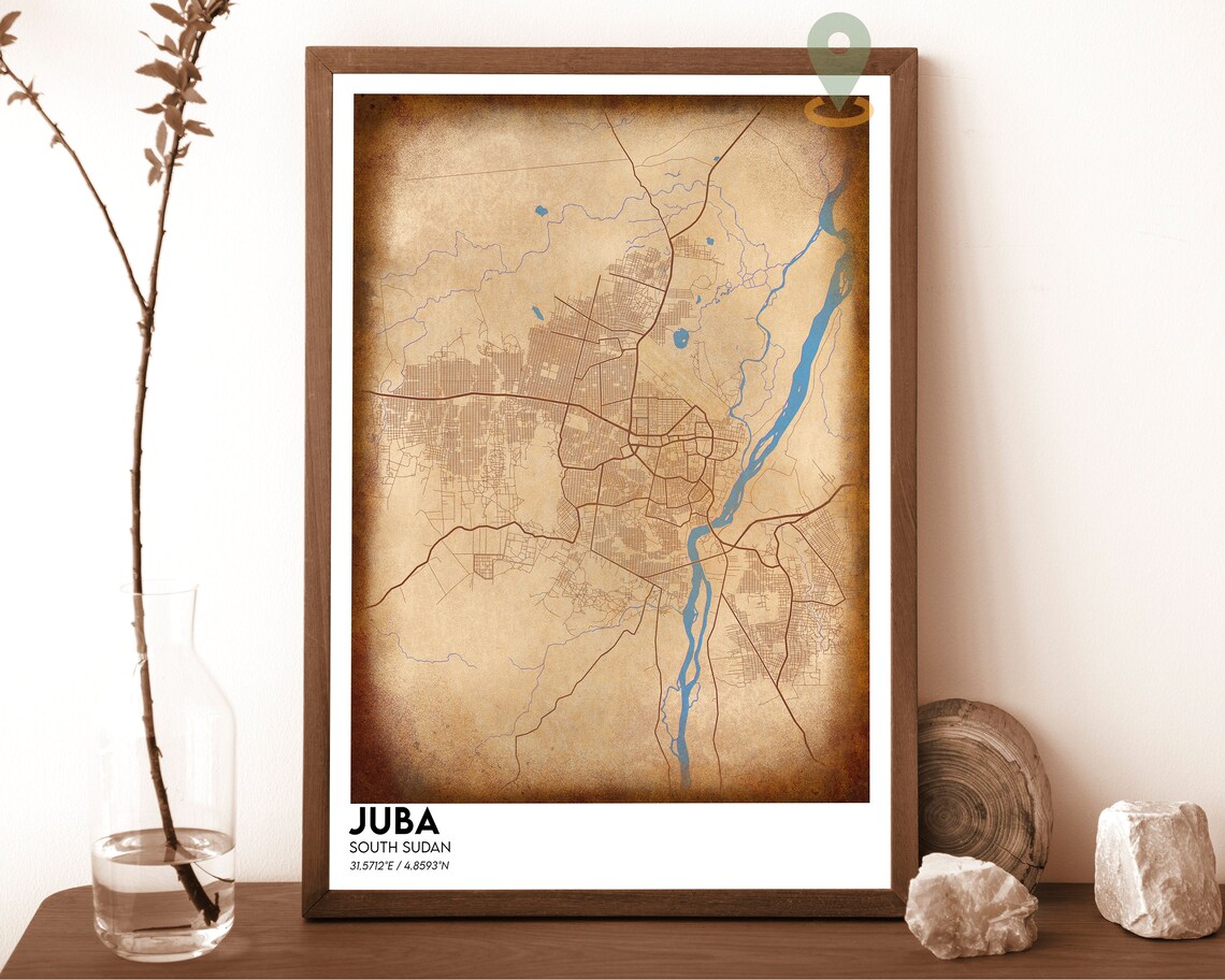 Juba Map Juba Map Print Juba Personalized Map Juba Wall Art Juba Travel Poster Juba Poster Juba Photo Juba South Sudan Juba City - Image 6