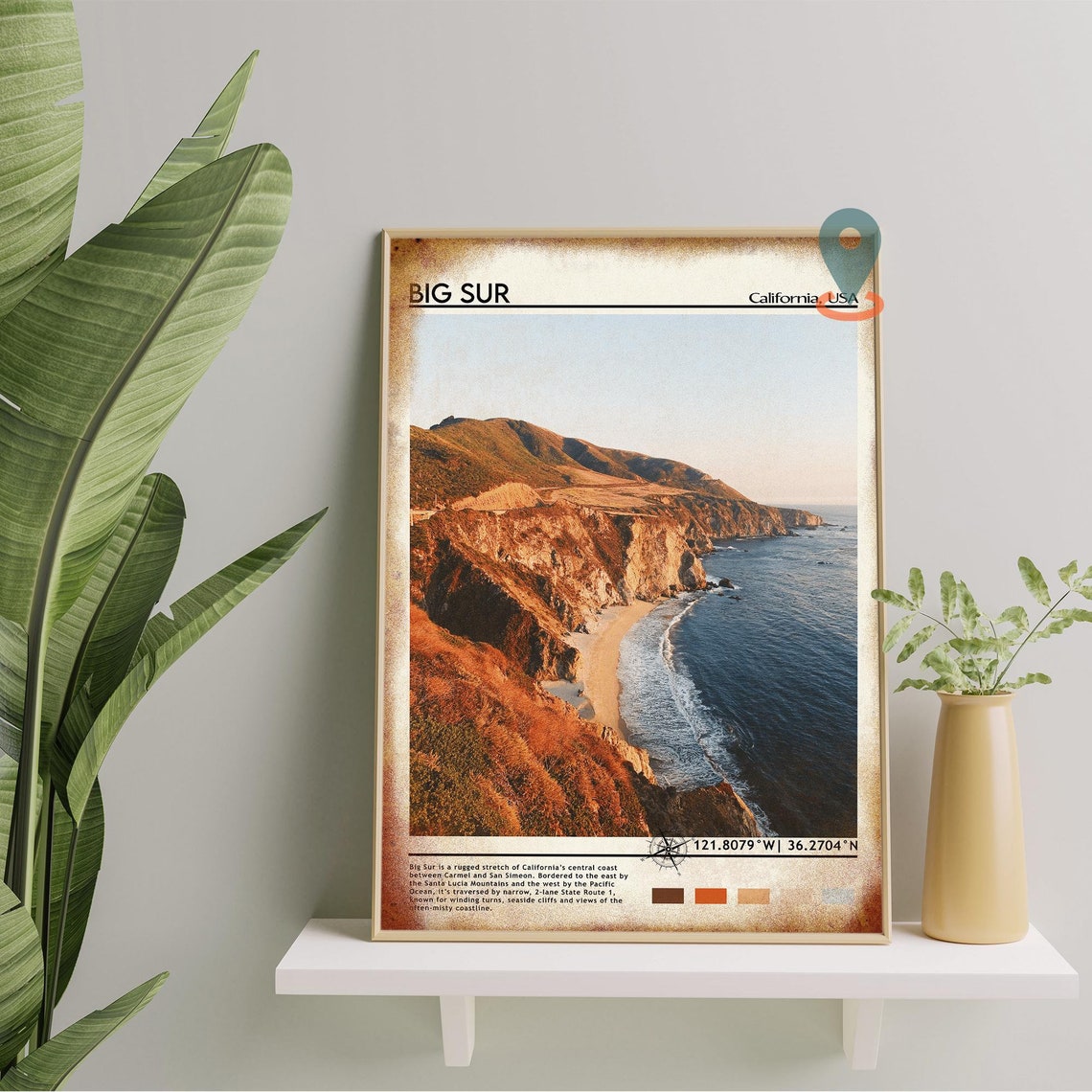 Big Sur California USA Rugged Sea Cliffs Ocean Coastline Poster - Image 2