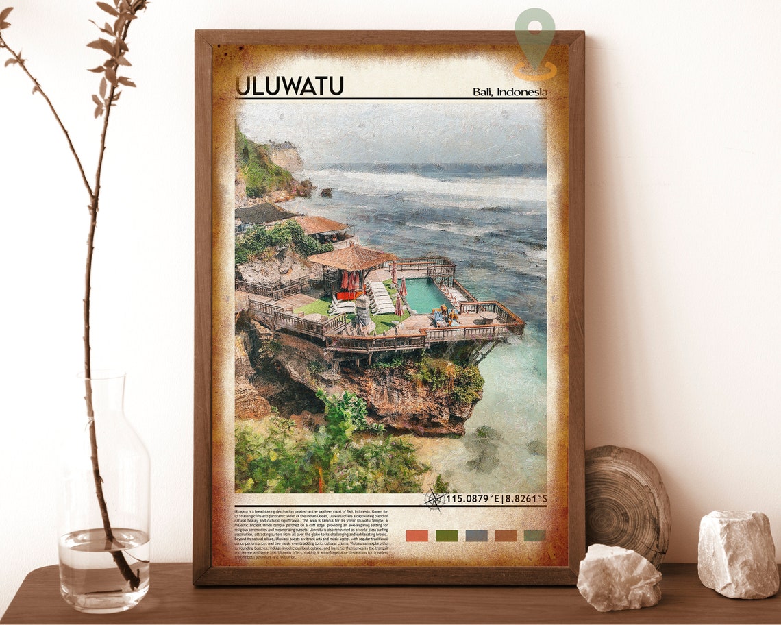Uluwatu Print Uluwatu Poster Uluwatu Wall Art Uluwatu Travel Print Uluwatu Art Print Uluwatu Artwork Bali Travel Print Indonesia Art - Image 6