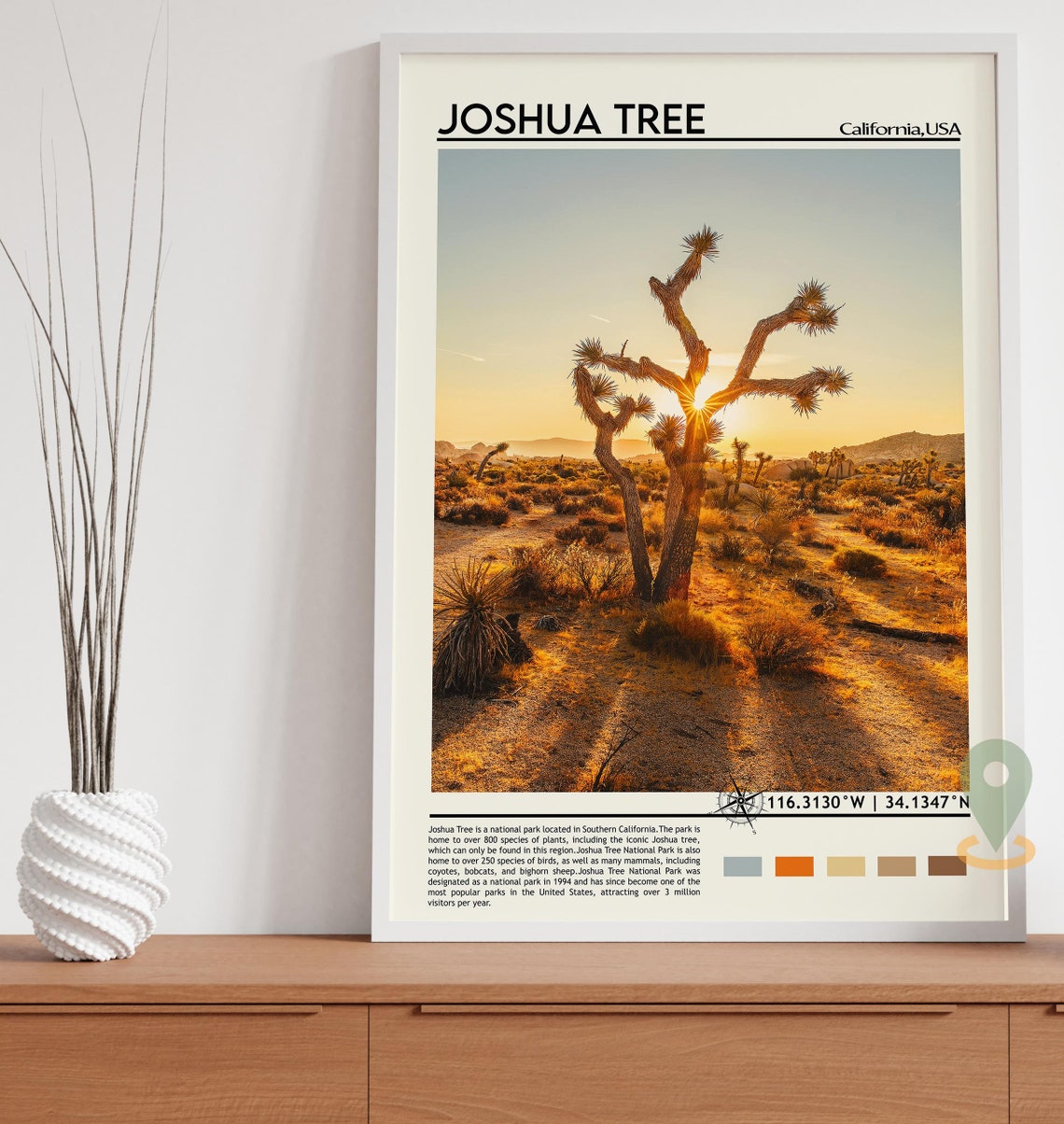 Joshua Tree California Desert Sunset Photography Travel Poster - Image 4