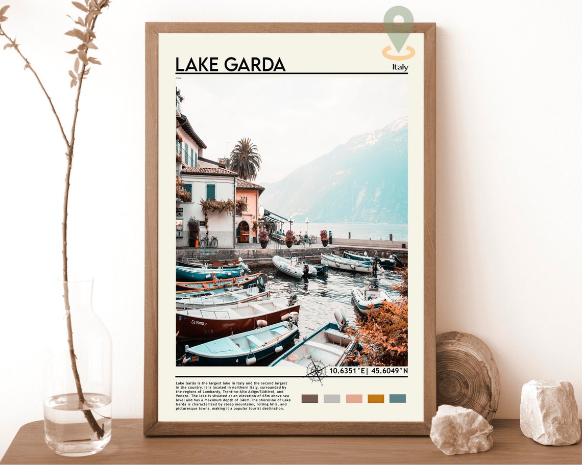 Lake Garda Print Lake Garda Art Lake Garda Poster Lake Garda Photo Lake Garda Poster Print Lake Garda Painting Italy Travel Poster