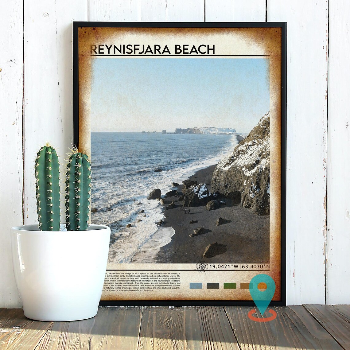 Reynisfjara Beach Iceland Black Sand Volcanic Coast Photo Poster - Image 2