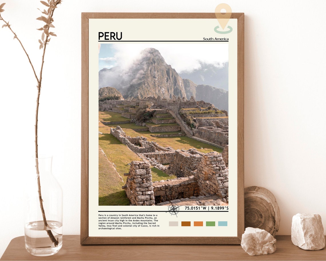 Machu Picchu Peru Ancient Incan Ruins Andes Peak View Poster