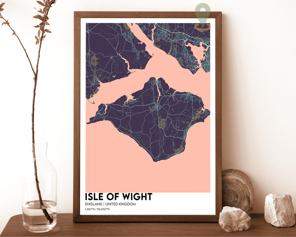 Isle Of Wight Map Isle Of Wight Map Print Isle Of Wight Wall Art Isle Of Wight Travel Poster Isle Of Wight Poster Isle Of Wight Photo - Image 5