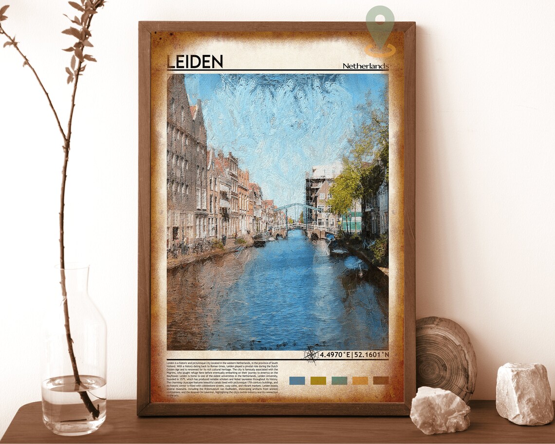Leiden Netherlands Historic Canal City Photo Travel Wall Art - Image 6