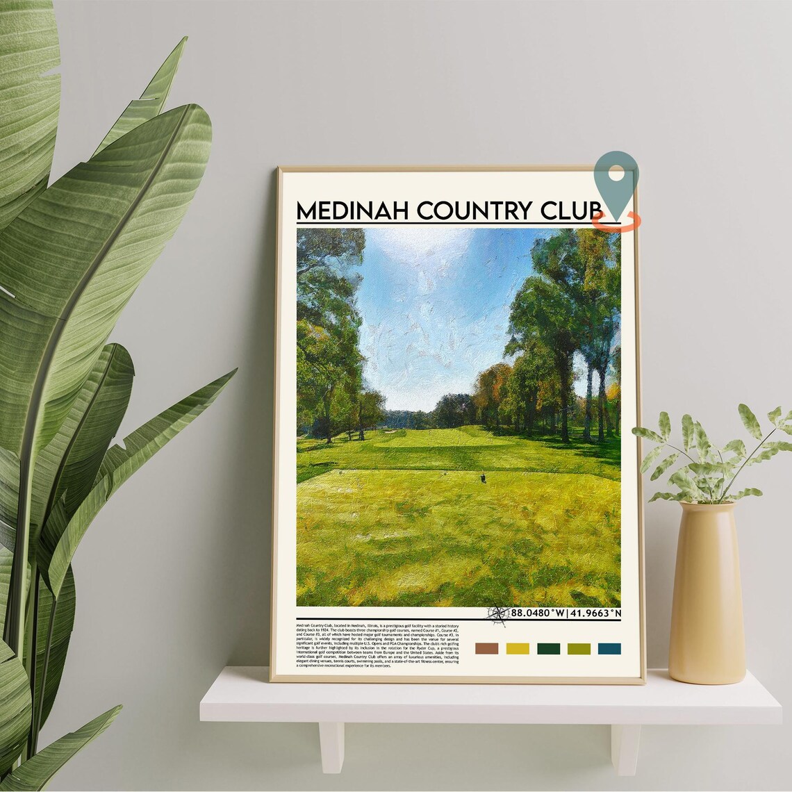 Medinah Country Club Illinois Golf Course Fairway Art Poster - Image 3
