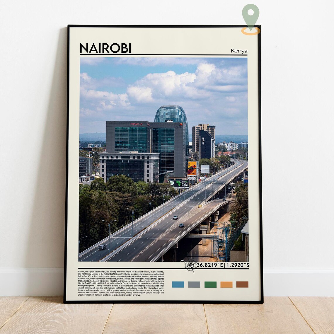 Nairobi Kenya Skyline Highway Cityscape Photography Travel Poster - Image 2