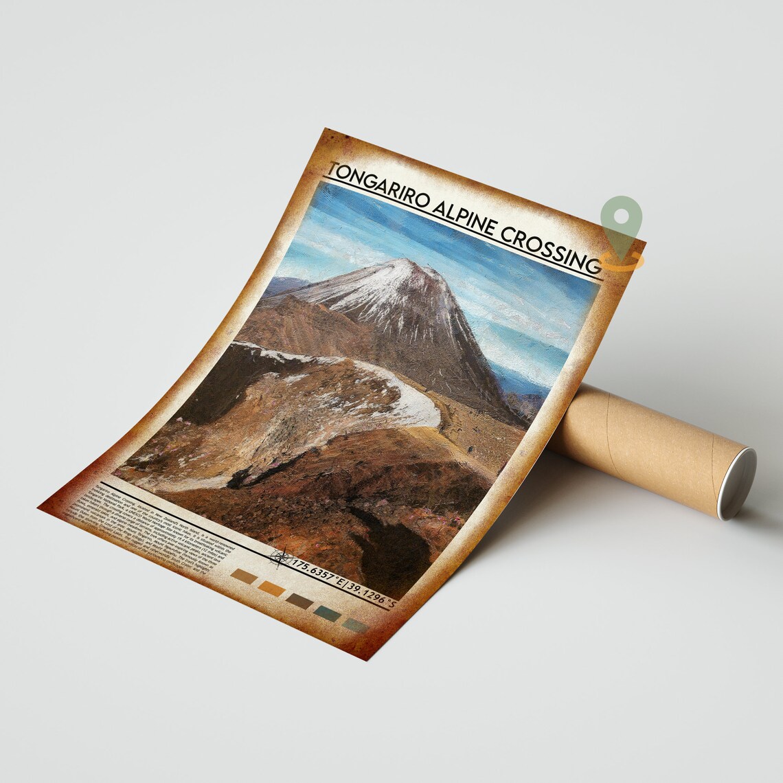 Tongariro Alpine Crossing New Zealand Volcanic Peak Hike Poster - Image 2