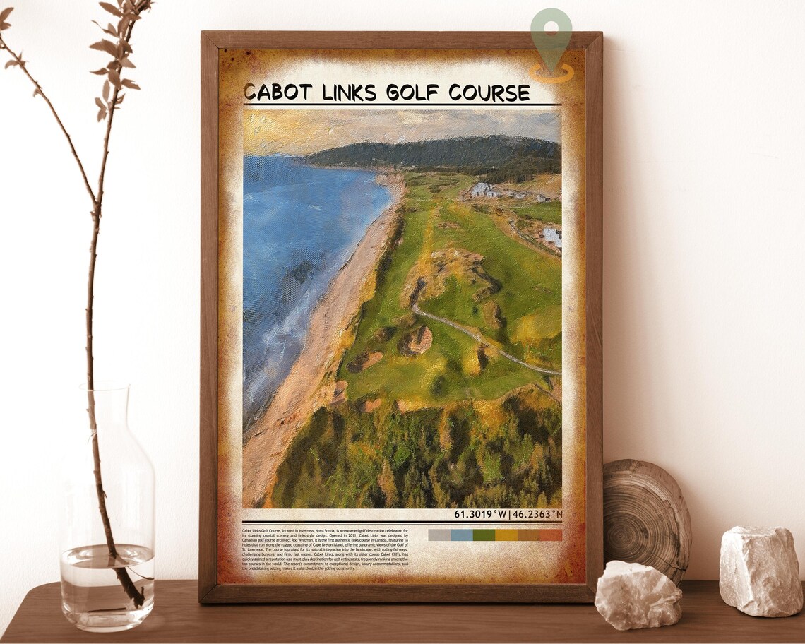 Cabot Links Golf Course Aerial Coastal Ocean Sports Poster Art - Image 6