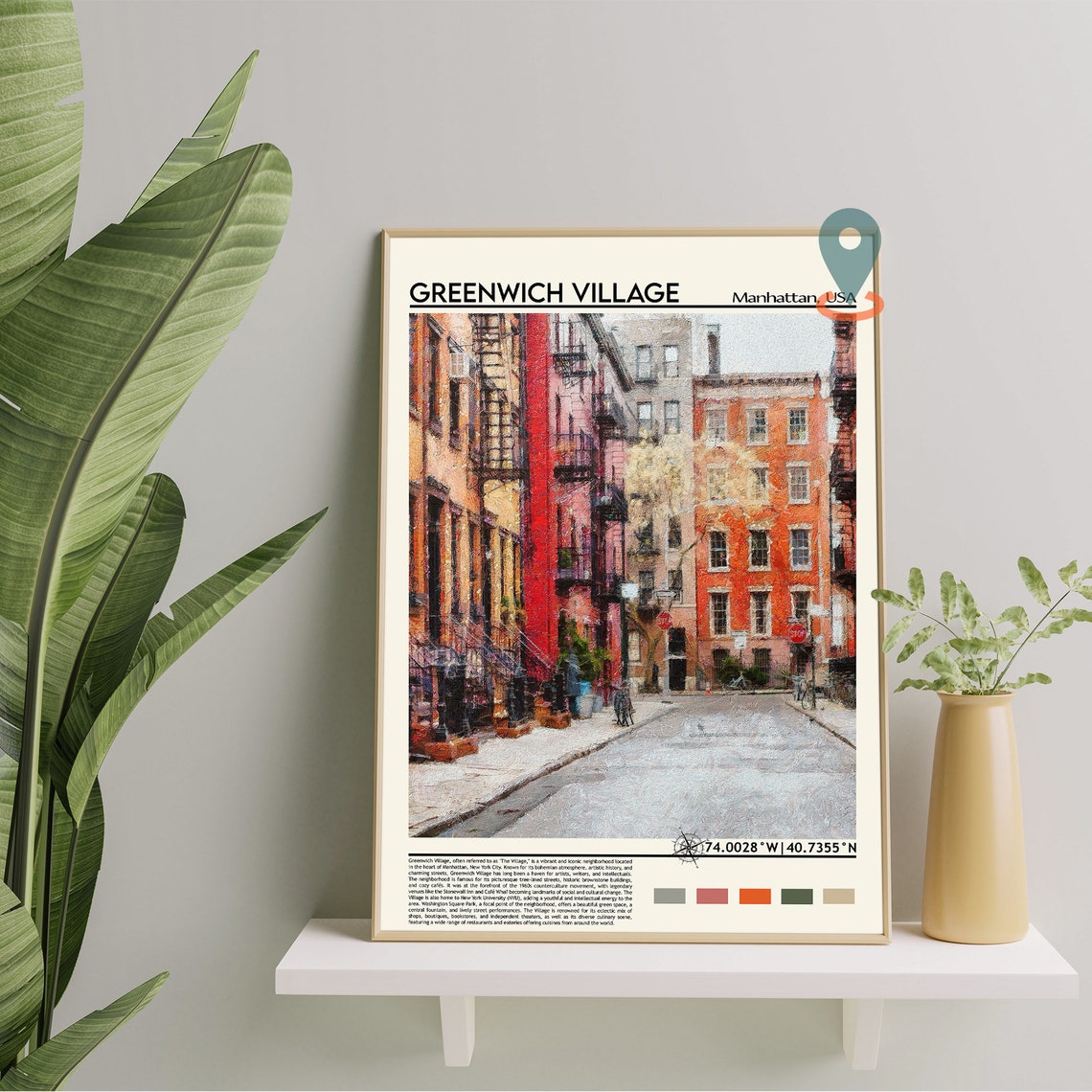 Greenwich Village Print Greenwich Village Poster Greenwich Village Wall Art Greenwich Village Travel Print Greenwich Village Art Print - Image 3