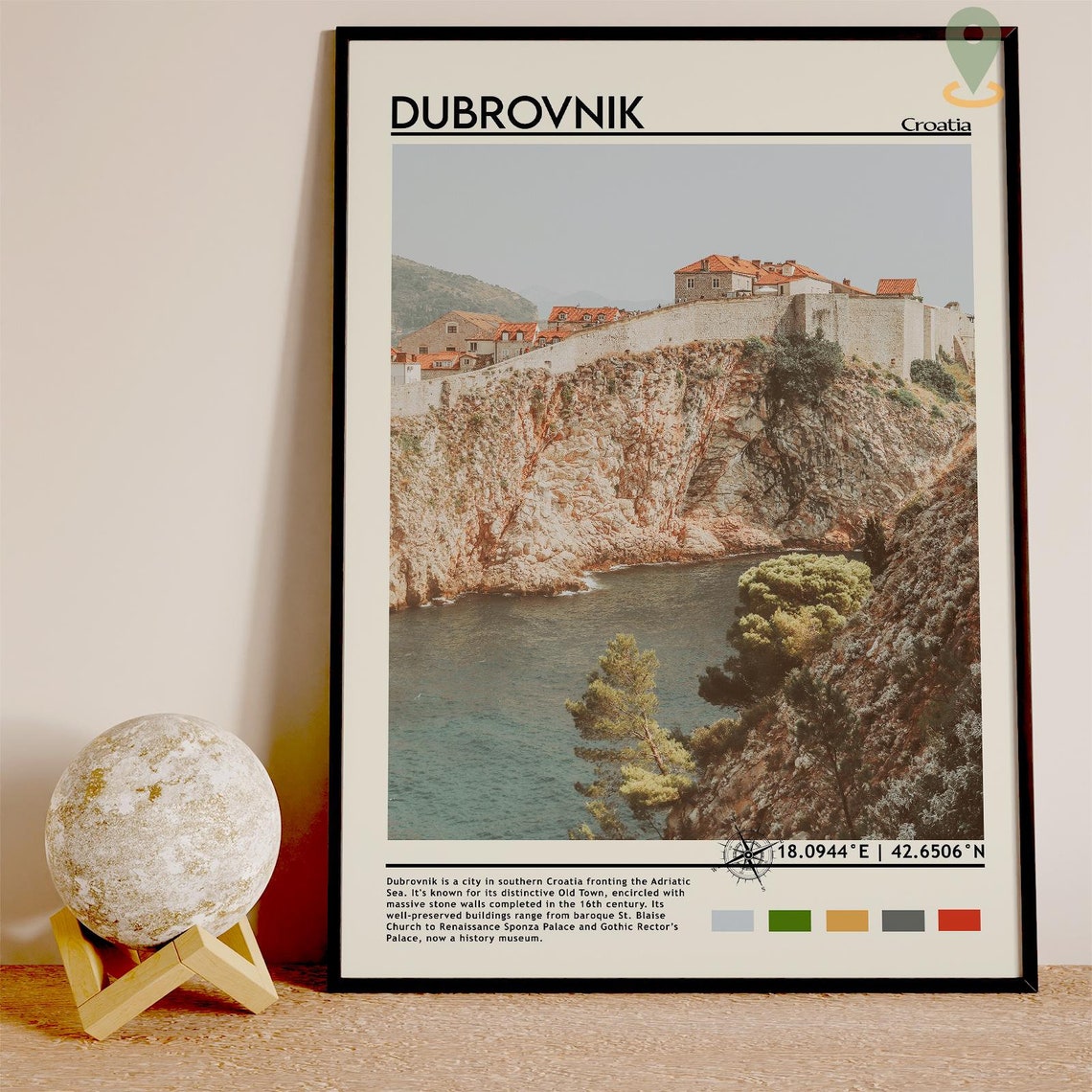 Dubrovnik Croatia Old Town Walls Cliffside Adriatic Sea Print - Image 3