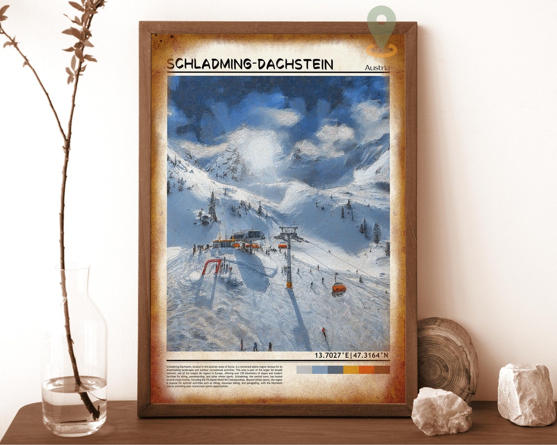 Schladming Dachstein Austria Alpine Ski Resort Snowy Slopes Poster - Image 6