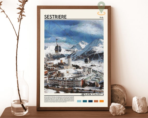 Sestriere Ski Resort Art Prints Sestriere Borgata Wall Art Vialattea Ski Area Travel Posters Italian Alps Wall Art