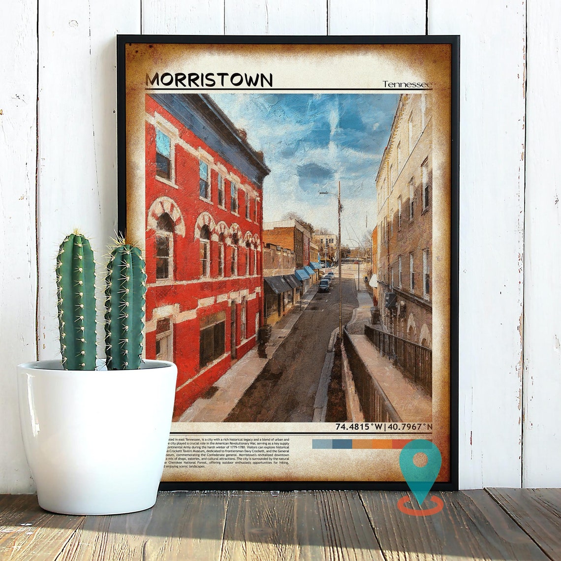 Morristown Tennessee Historic Downtown Street Architecture Poster - Image 3
