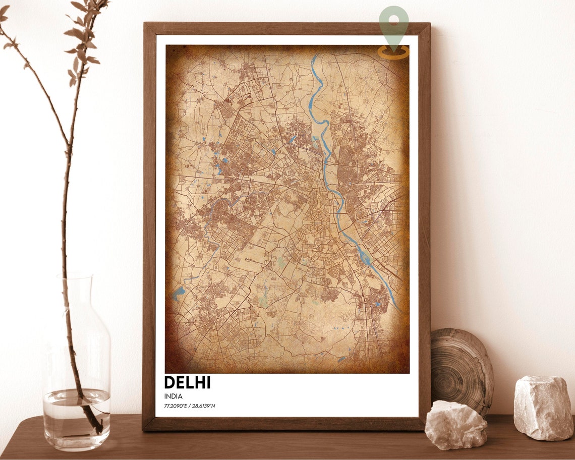 Delhi Map Delhi Map Print Delhi Personalized Map Delhi Wall Art Delhi Travel Poster Delhi Poster Delhi Photo Delhi Poster Print - Image 6
