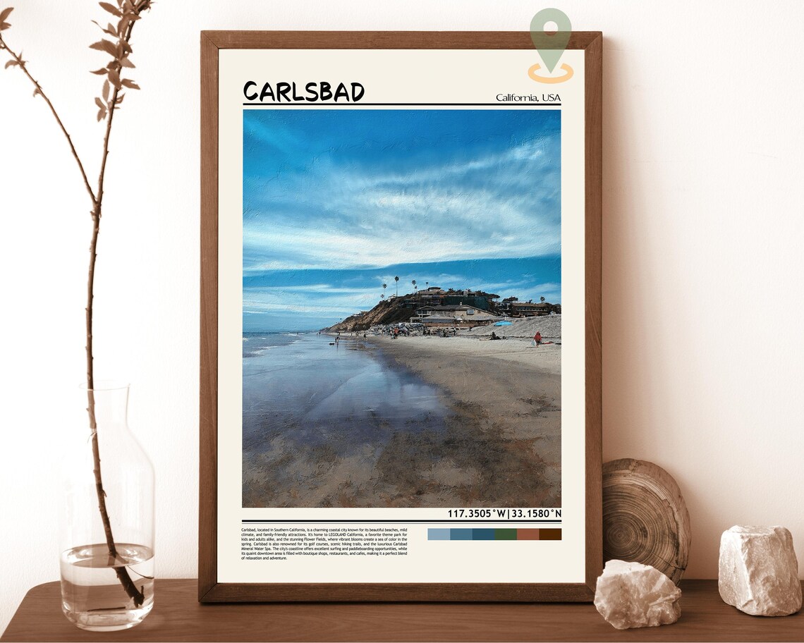 Carlsbad Print Carlsbad Wall Art Carlsbad Poster Carlsbad Photo Carlsbad Poster Print Carlsbad Travel Poster Carlsbad California