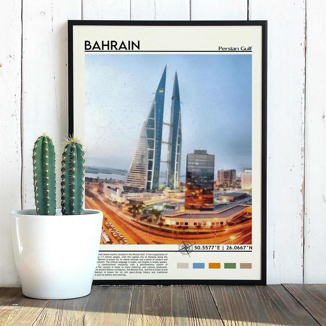 Bahrain Print Bahrain Poster Bahrain Wall Art Bahrain Travel Bahrain Art Print Bahrain Artwork Bahrain Photo Bahrain Manama City - Image 3