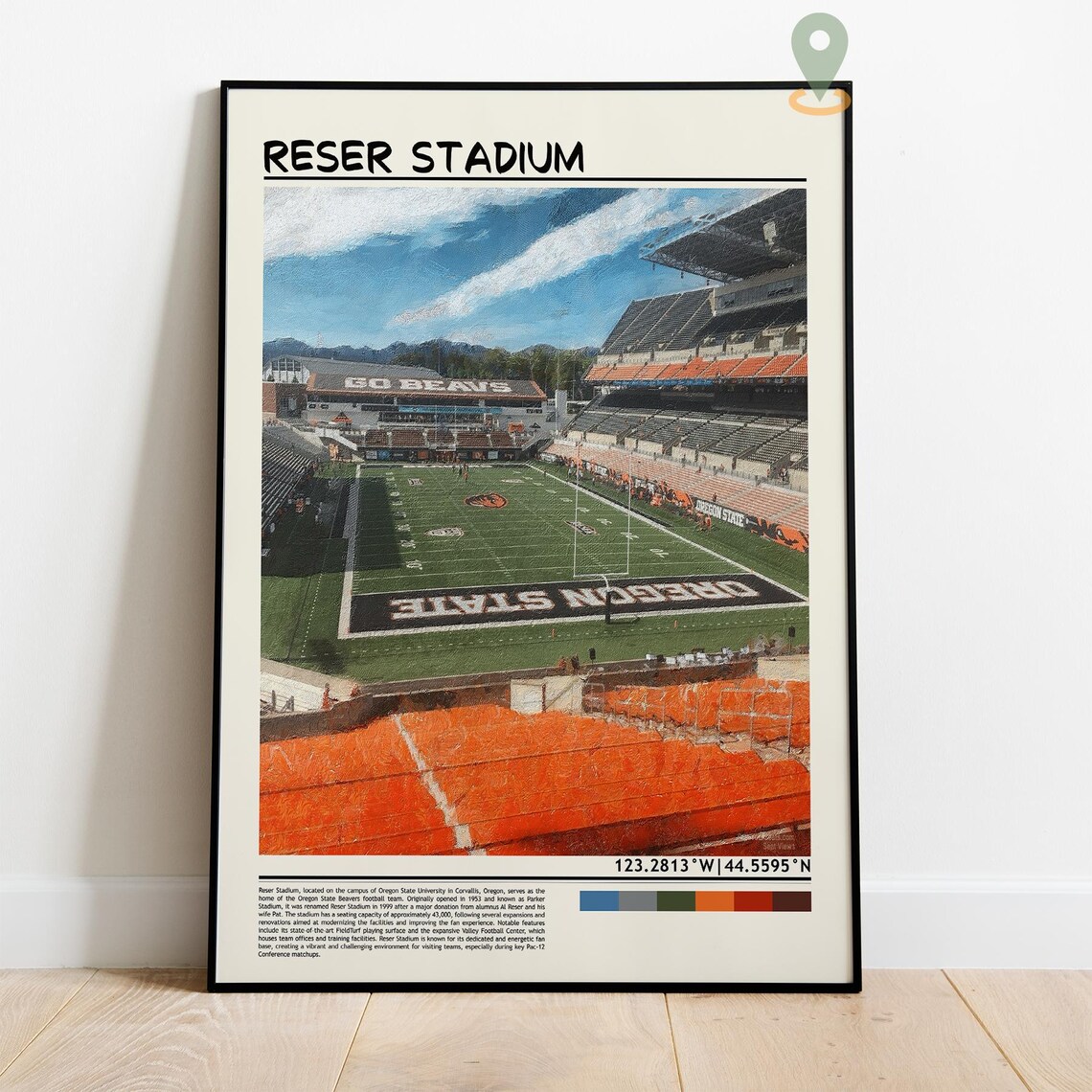 Reser Stadium Oregon State Beavers Football Arena Photo Travel Poster - Image 4