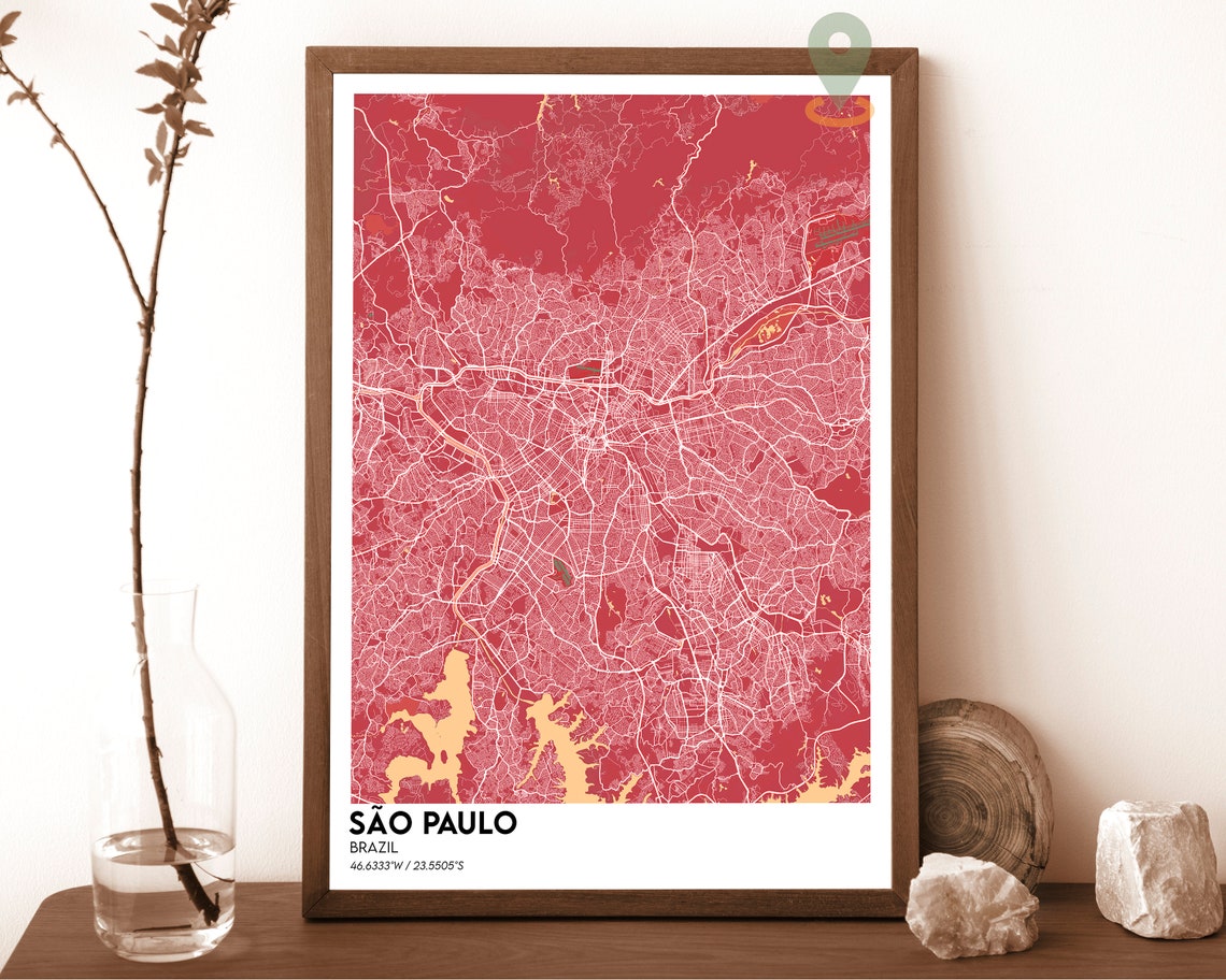 Sao Paulo Map Sao Paulo Map Print Sao Paulo City Map Sao Paulo Wall Art Sao Paulo Poster Sao Paulo City Photo Sao Paulo Brazil Poster - Image 3