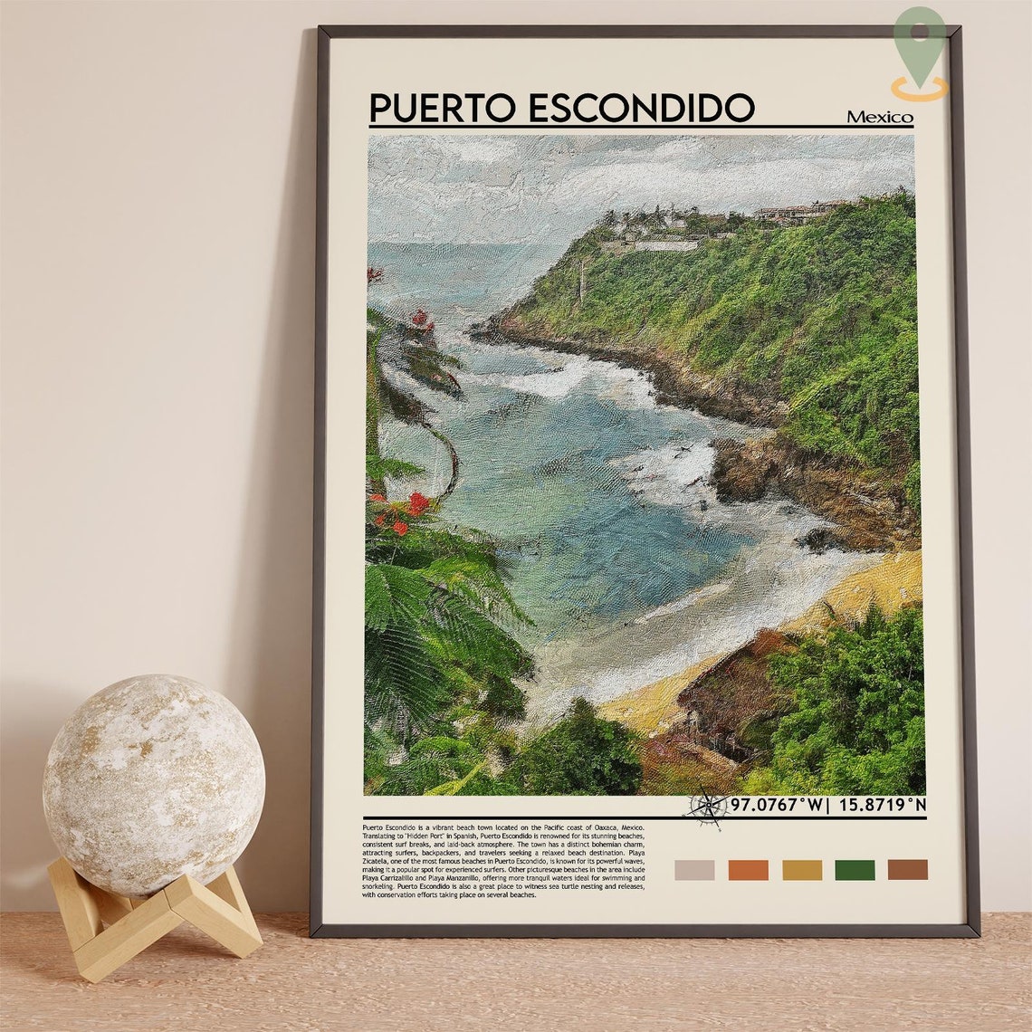 Puerto Escondido Print Puerto Escondido Poster Puerto Escondido Wall Art Puerto Escondido Travel Print Puerto Escondido Art Print - Image 2