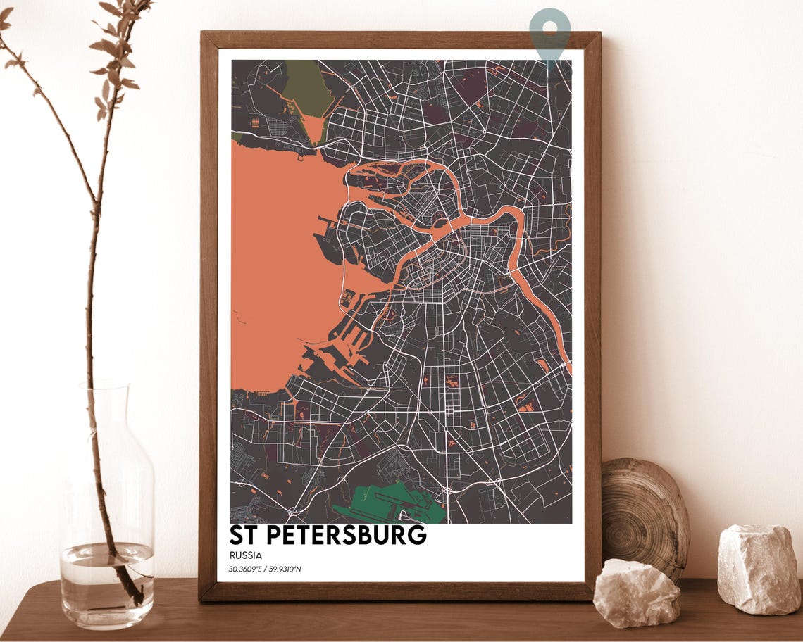 Saint Petersburg Map Saint Petersburg Map Print Saint Petersburg Personalized Map Saint Petersburg City Saint Petersburg Poster - Image 5