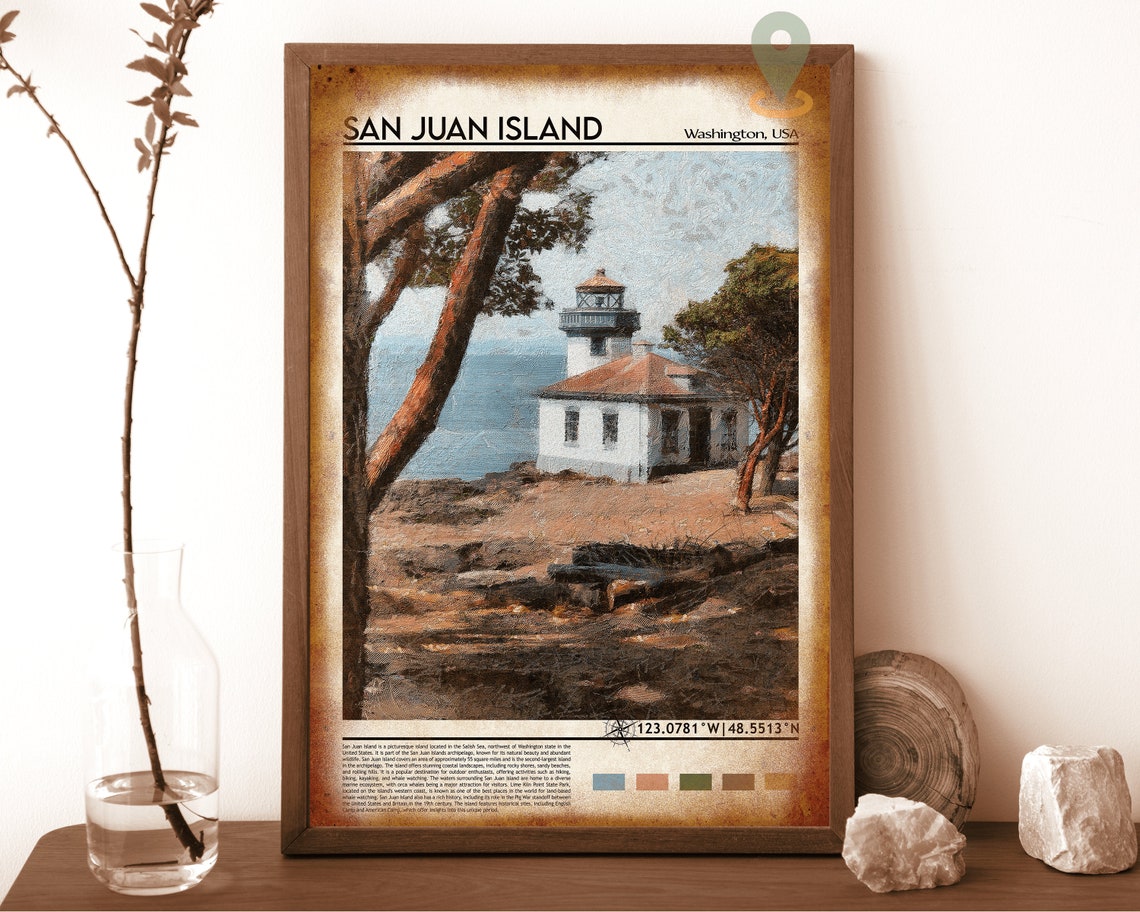 San Juan Island Print San Juan Island Poster San Juan Island Wall Art San Juan Island Travel Print San Juan Island Art Print Washignton - Image 6