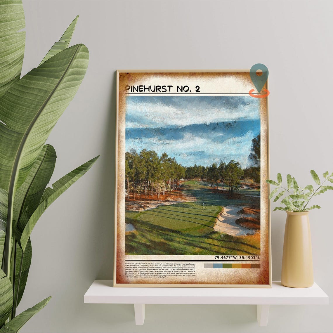 Pinehurst No 2 North Carolina Golf Course Fairway Sunset Art Poster - Image 5