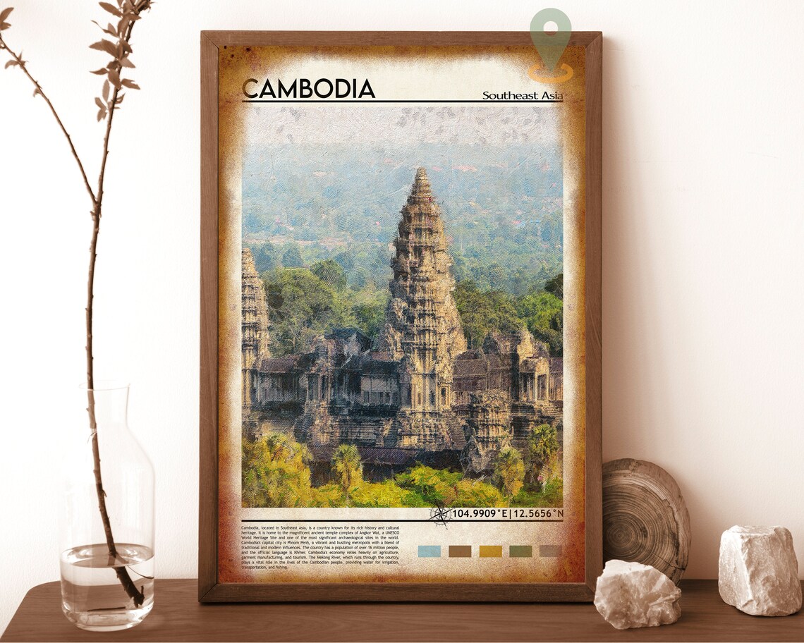 Cambodia Angkor Wat Ancient Temple Spires Jungle Canopy Travel Poster - Image 6