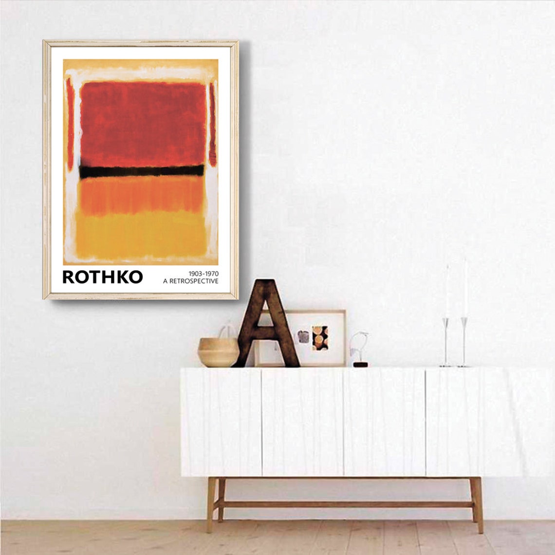 Mark Rothko Red Orange Color Field Retrospective Abstract Art Poster - Image 3