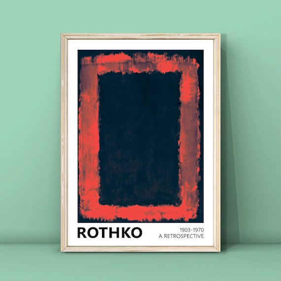 Bold Mark Rothko Red Black Color Field Retrospective Art Poster