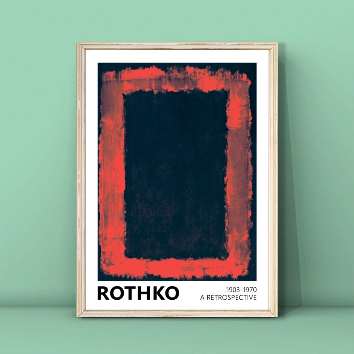 Bold Mark Rothko Red Black Color Field Retrospective Art Poster