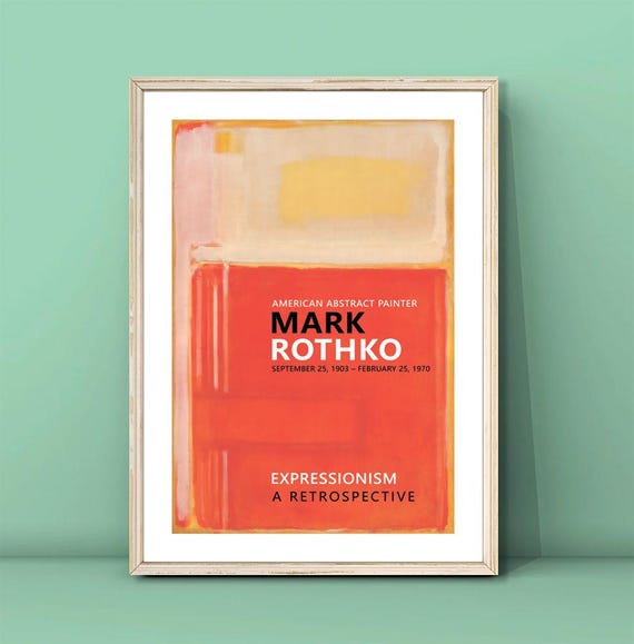 Mark Rothko Orange Yellow White Print Exhibition Poster Rothko Reproduction Print Minimalism Prints Art Rothko Wall Art